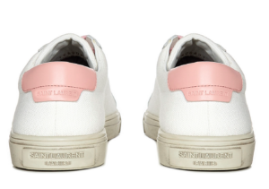 Alternative view of Giày Saint Laurent Andy Low White and Pink Fabric Sneakers 606831-12N70-9035