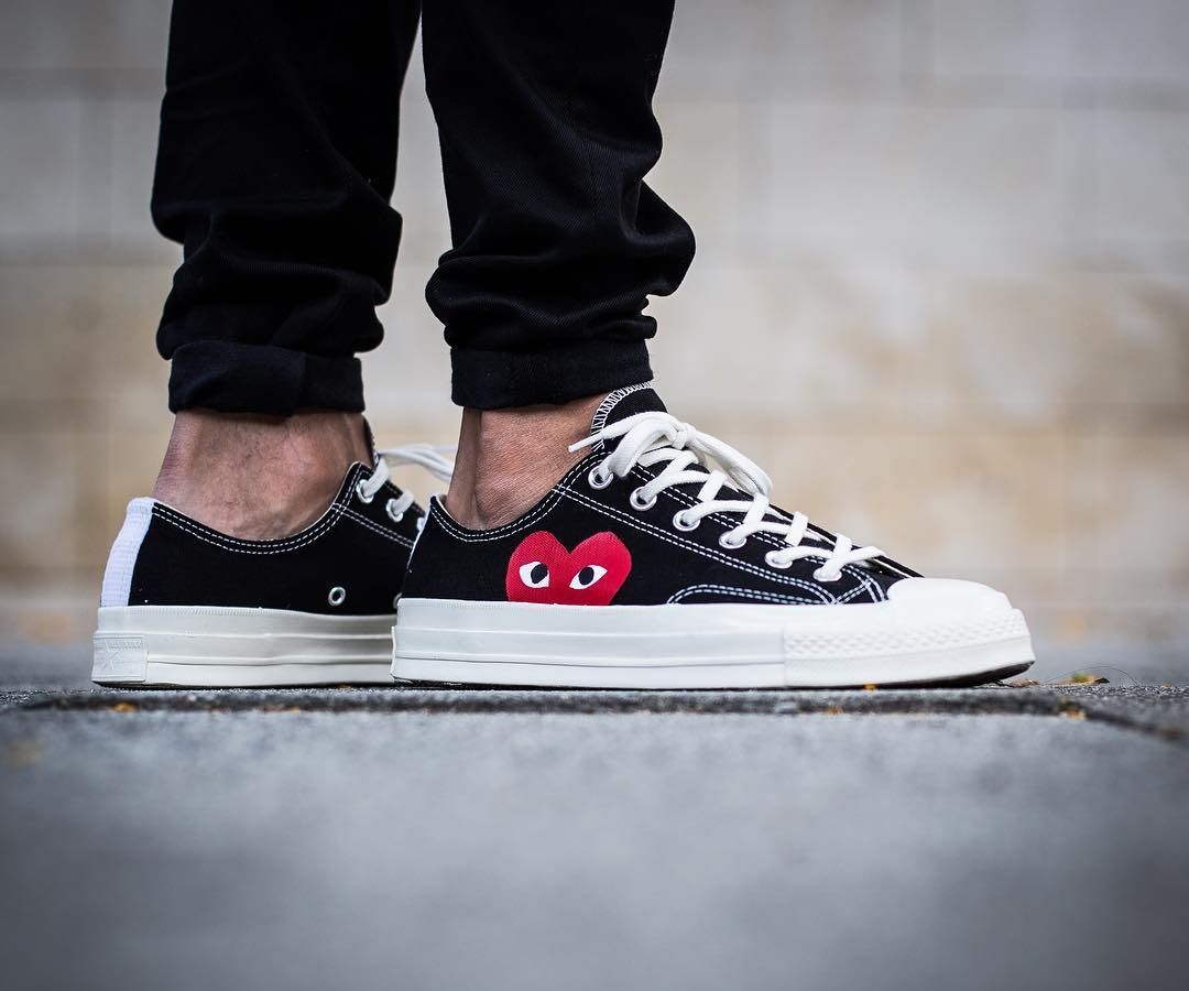 Giày Comme des Garçons Play x Chuck 70 Low 'Black White' 150206C - Ảnh 3