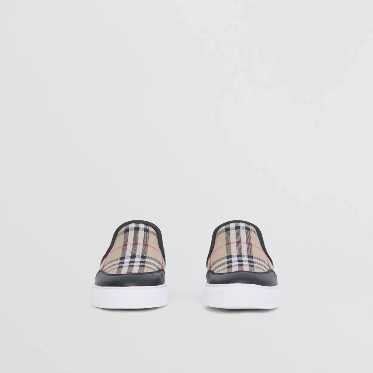 Alternative view of Giày Burberry Leather Vintage Check Slip-on 'Black Beige' 80432131