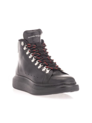 Alternative view of Giày Alexander McQueen Black Leather Hi Top Sneakers 604247-WHRWA-1000