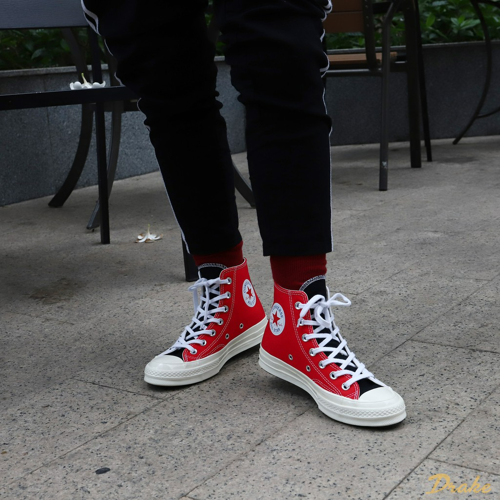 Giày Converse Chuck 70 Hi 'Logo Play White Rush Blue' 166747C - Ảnh 8