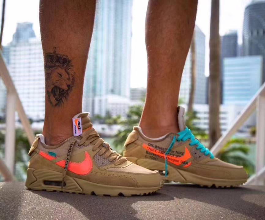 Giày Nike Off-White x Air Max 90 'Desert Ore' AA7293-200 - Ảnh 6