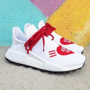 Alternative view of Giày Adidas NMD HU Pharrell Human Made White Red EF7223