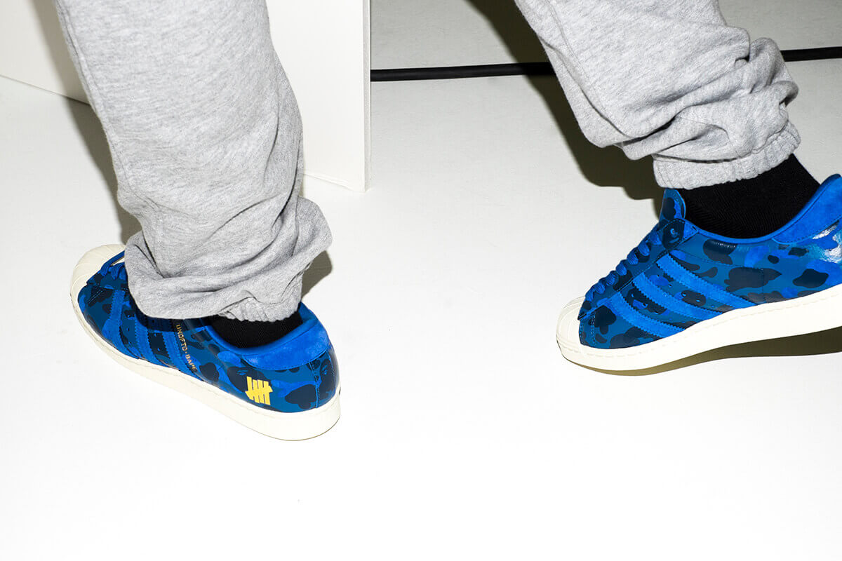 Giày Adidas Superstar 80s 'Undefeated Bape Blue Camo' S74775 - Ảnh 4