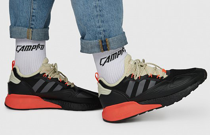 Giày Adidas ZX 2K Boost 'Black Solar Red' FV9999 - Ảnh 6