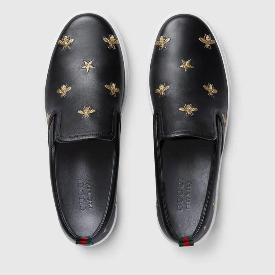 Alternative view of Giày Gucci Slip-On 'Bees Black' 407364-AXWB0-1076