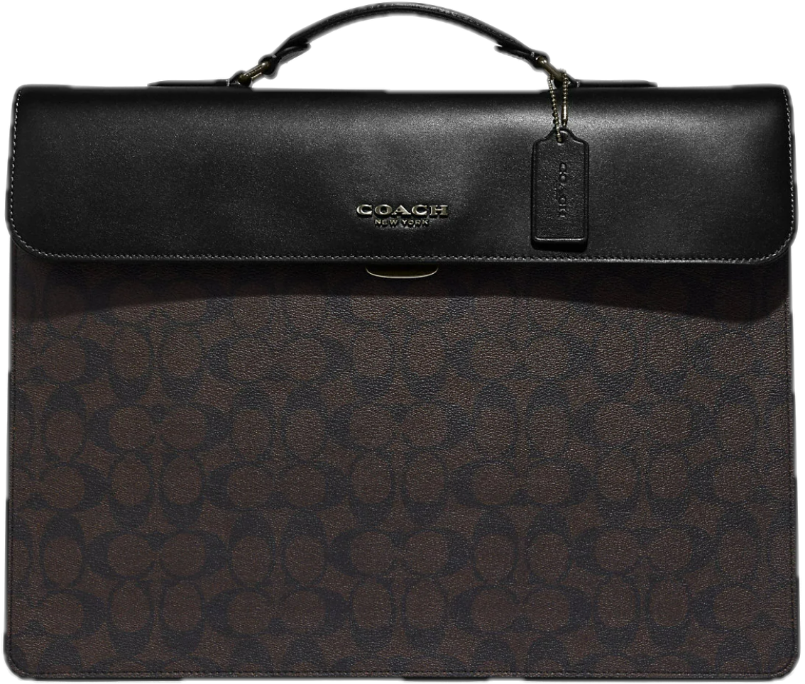Tui Coach Graham Flap Brief In Signature Canvas 'Mahogany' C9827-QBAE4
