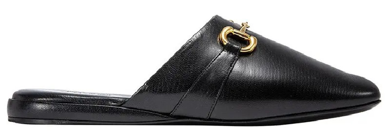 Giày Gucci Wmns Black Flat Slipper Sandals 601597-D3V00-1000