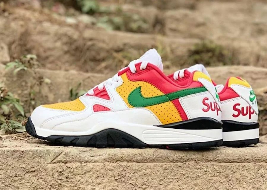 Giày Nike Supreme x Air Cross Trainer 3 Low 'White University Gold' CJ5291-100 - Ảnh 4