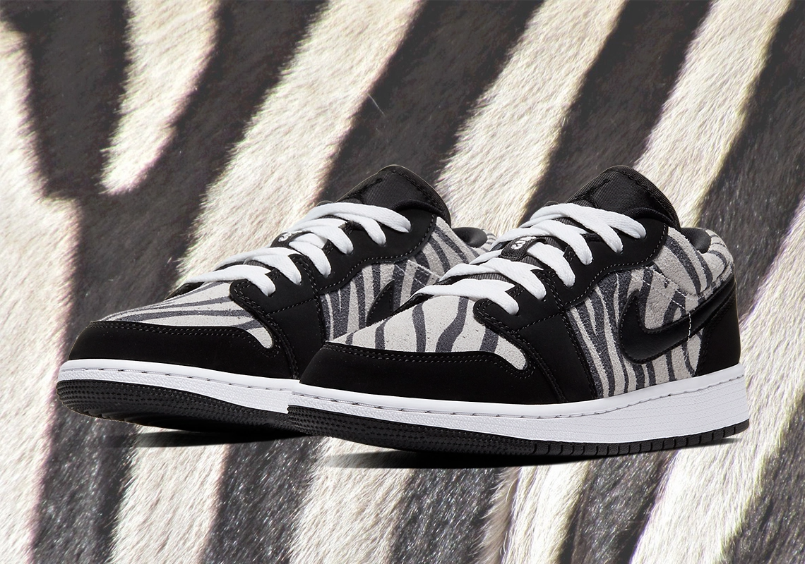 Giày Nike Air Jordan 1 Low GS 'Zebra' 553560-057 - Ảnh 7