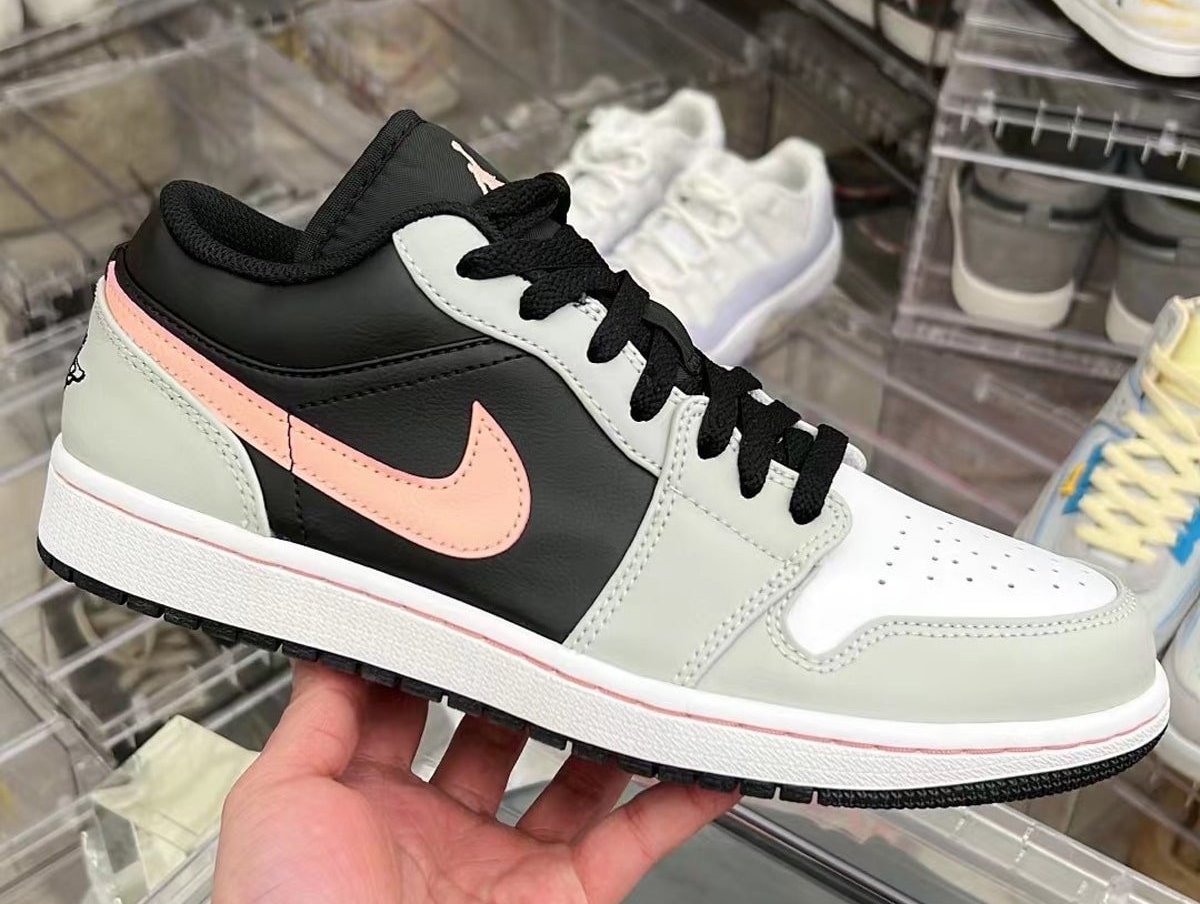 Giày Nike Air Jordan 1 Low 'Black Grey Fog Bleached Coral' 553558-062 - Ảnh 10