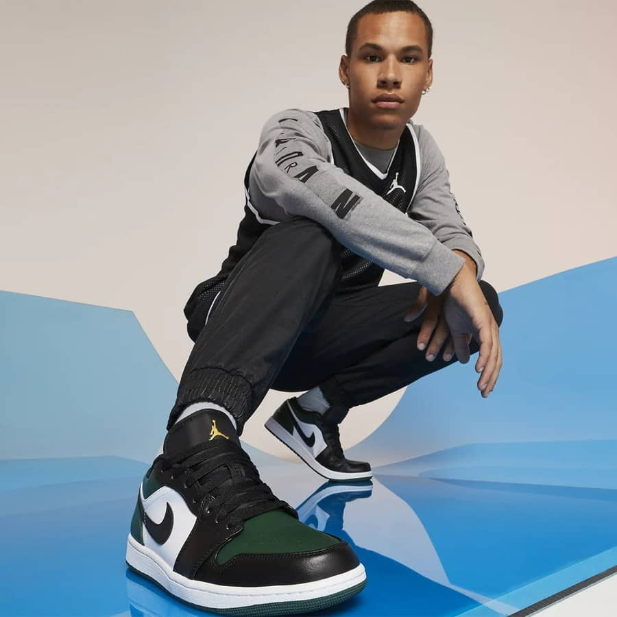 Giày Nike Air Jordan 1 Low 'Green Toe' 553558-371 - Ảnh 3