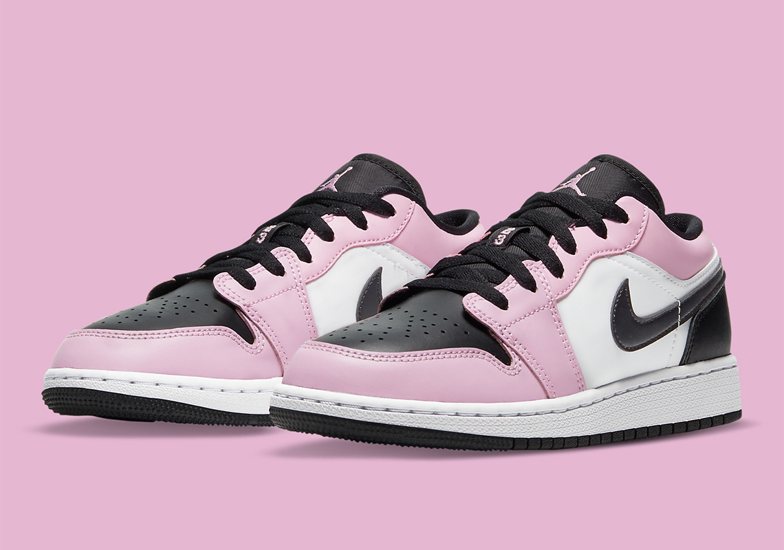 Giày Nike Air Jordan 1 Low GS 'Light Arctic Pink' 554723-601 - Ảnh 12