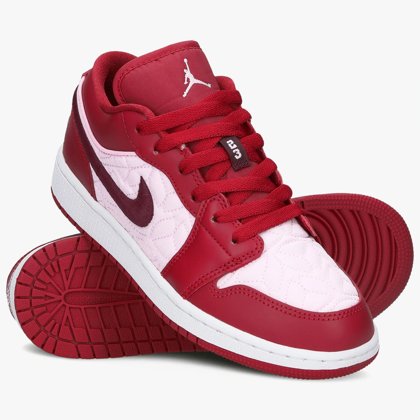 Giày Nike Air Jordan 1 Low SE 'Red Quilt' (GS) DB3621-600 - Ảnh 3