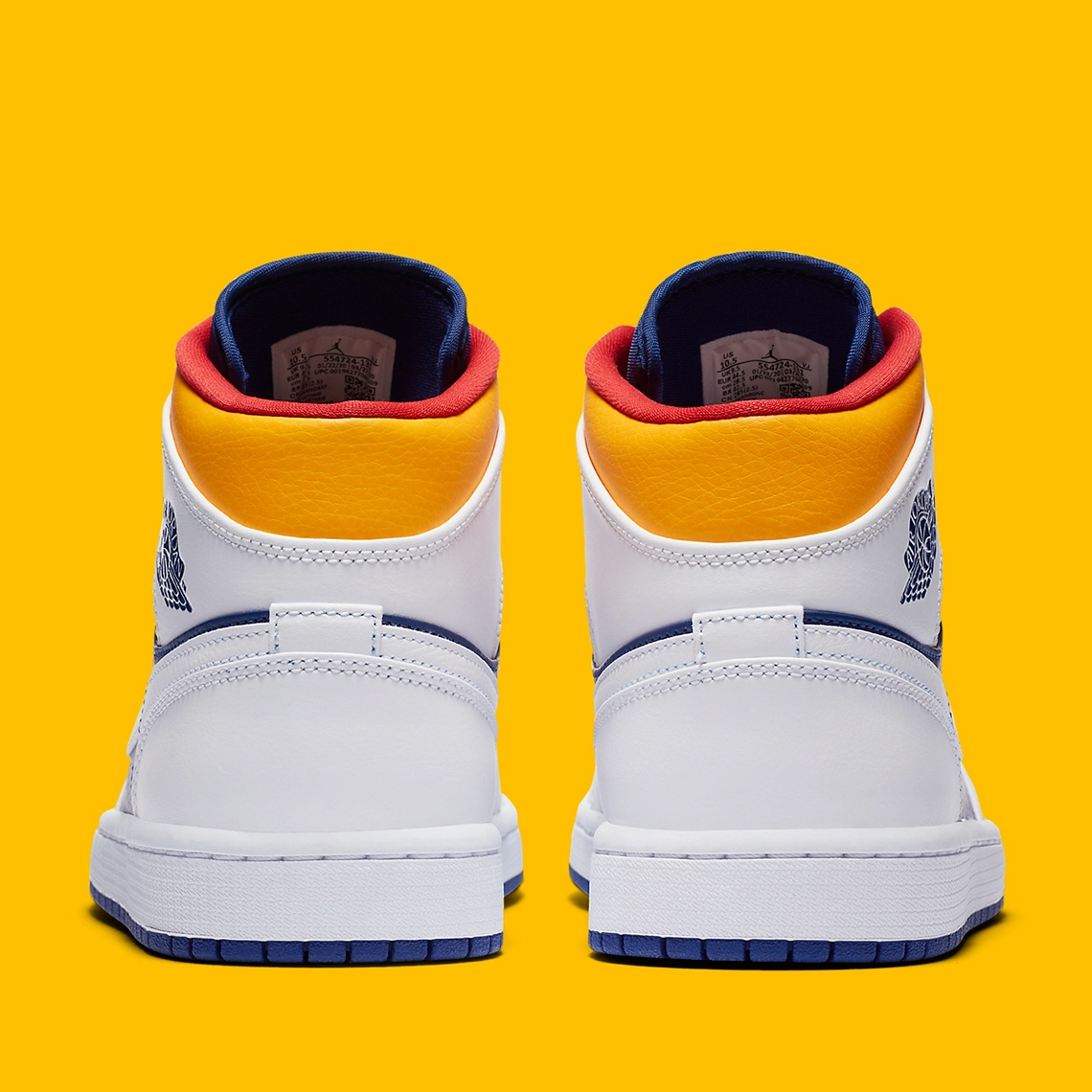 Giày Nike Air Jordan 1 Mid 'White Deep Royal Blue' 554724-131 - Ảnh 7