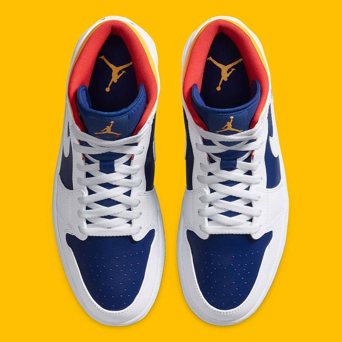 Giày Nike Air Jordan 1 Mid 'White Deep Royal Blue' 554724-131 - Ảnh 6