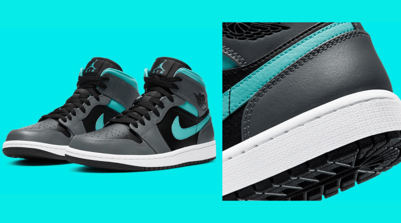 Giày Nike Air Jordan 1 Mid 'Aqua' 554724-063 - Ảnh 7