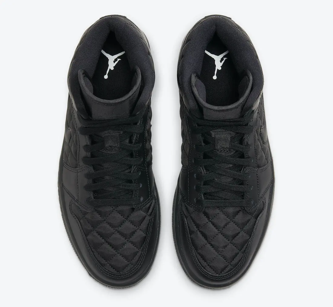 Alternative view of Giày Nike Wmns Air Jordan 1 Mid SE 'Black Quilted' DB6078-001