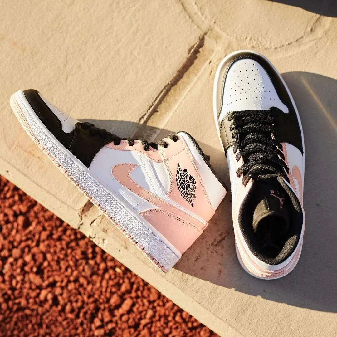 Giày Nike Air Jordan 1 Mid 'Arctic Orange Black Toe' 554724-133 - Ảnh 4