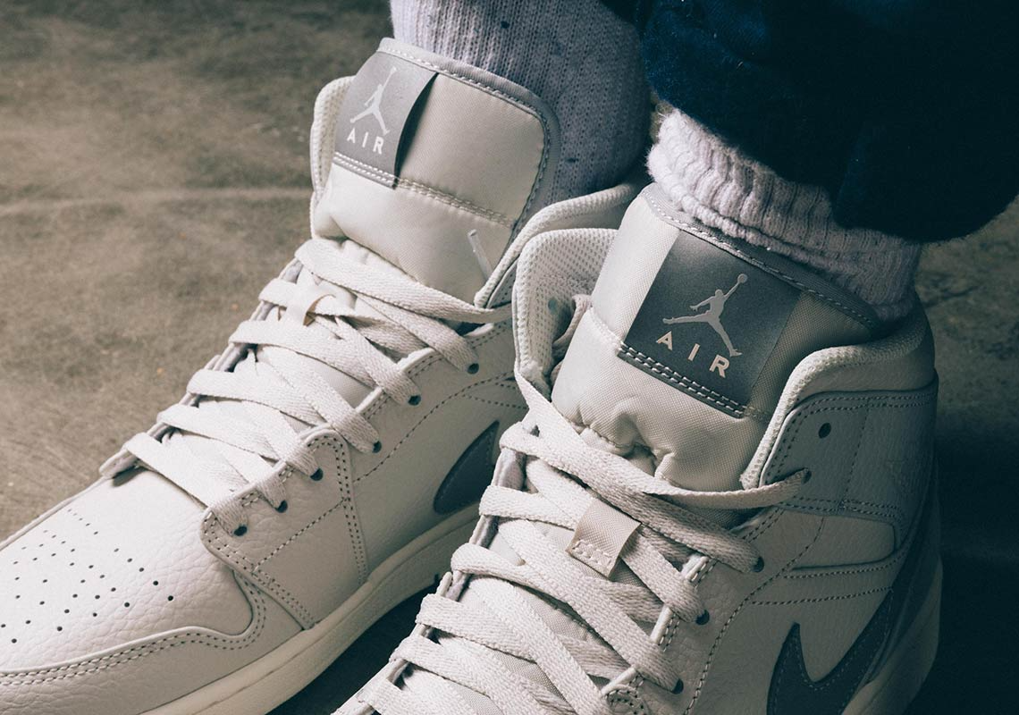 Giày Nike Air Jordan 1 Mid Retro SE 'Grey Fog' 852542-003 - Ảnh 5