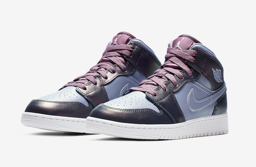 Giày Nike Air Jordan 1 Mid GS 'Metallic Purple' AV5174-400 - Ảnh 5