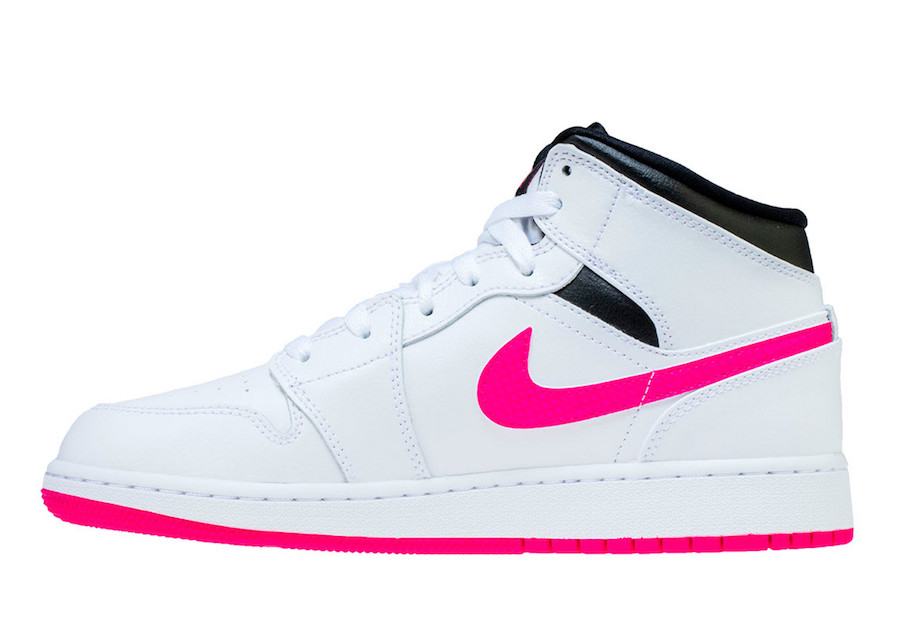 Giày Nike Air Jordan 1 Retro Mid GS 'Hyper Pink' 555112-106 - Ảnh 8