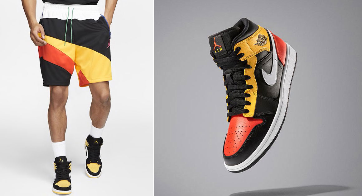 Giày Nike Air Jordan 1 Mid 'Black Amarillo Orange' 852542-087 - Ảnh 7