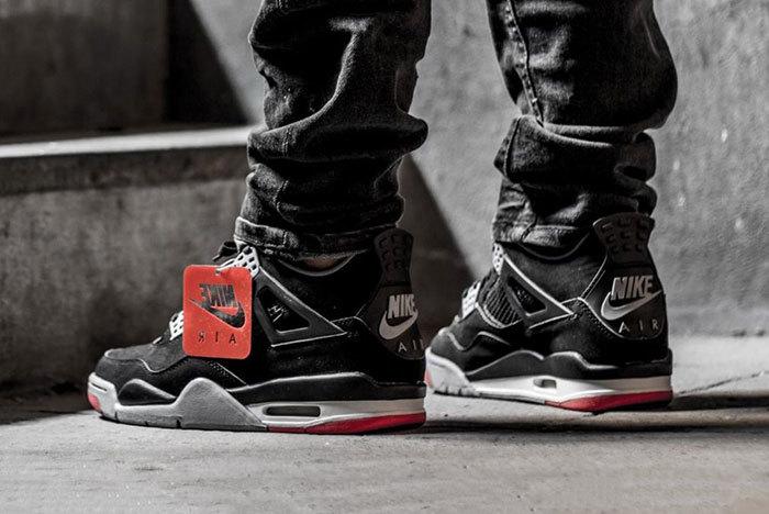 Giày Nike Air Jordan 4 Retro Bred 2019 (GS) 408452-060 - Ảnh 4