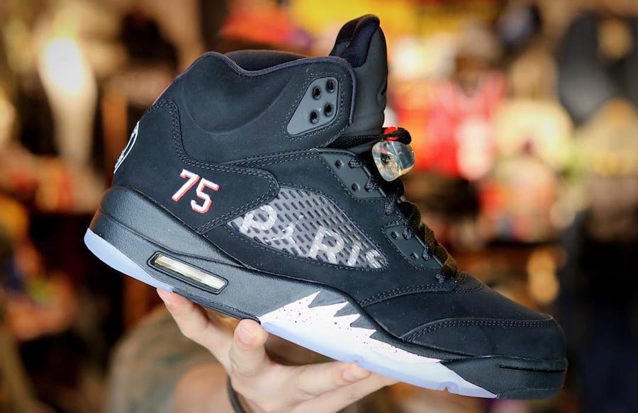 Giày Nike Paris Saint-Germain x Air Jordan 5 Retro 'Paris Saint-Germain' AV9175-001 - Ảnh 8