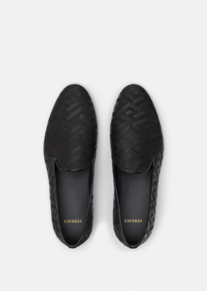 Alternative view of Giày Versace La Greca Metallic Jacquard Slippers Black DSU6488-1A01741-1B000