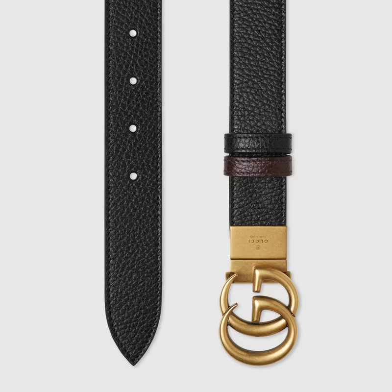 Thắt Lưng Gucci Reversible Thin Belt With Double G Buckle 643847-CAO2T-1062 - Ảnh 3