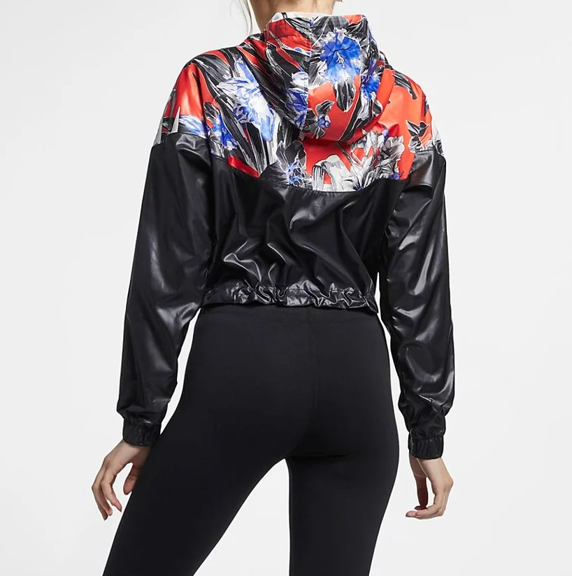 Áo Nike Hyper Femme Crop Jacket Windrunner Floral AR5151-010 - Ảnh 4