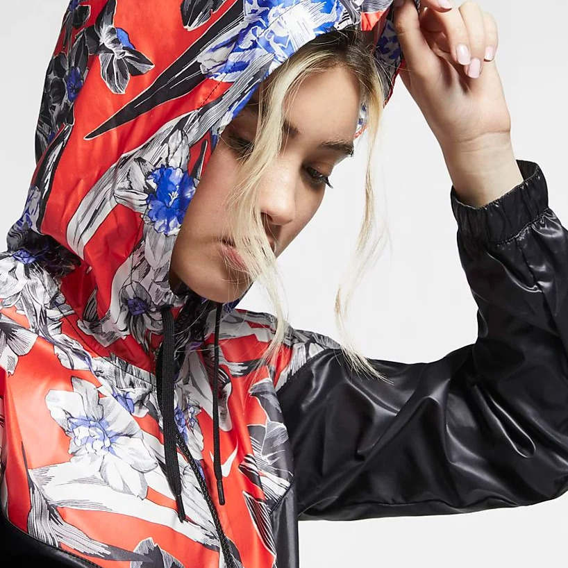 Áo Nike Hyper Femme Crop Jacket Windrunner Floral AR5151-010 - Ảnh 5