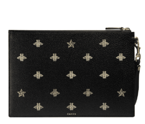 Túi Gucci Bee Star Leather Pouch Black 495066 DJ2KT 8474