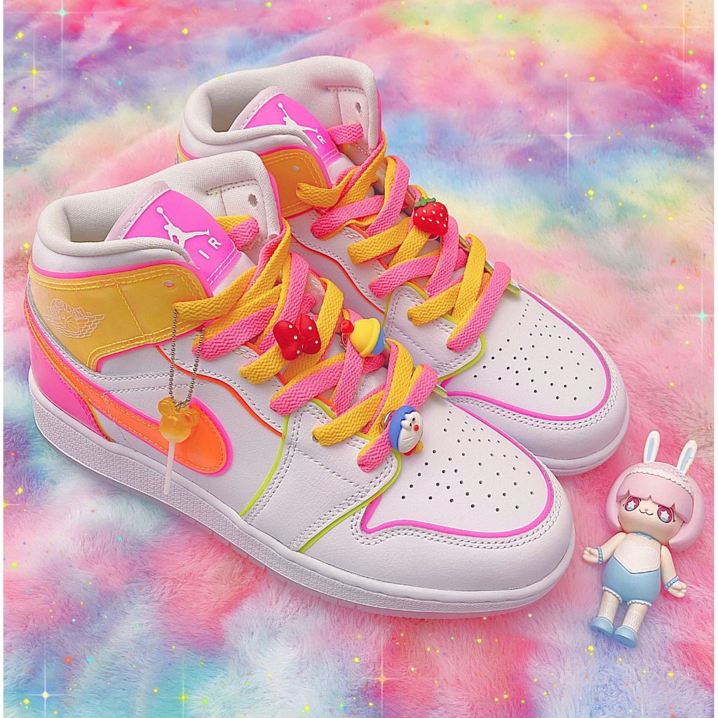 Giày Nike Air Jordan 1 Mid SE GS 'Edge Glow' CV4611-100 - Ảnh 8