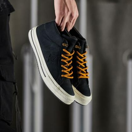 Giày Converse One Star Mid Black Yellow 162551C - Ảnh 2