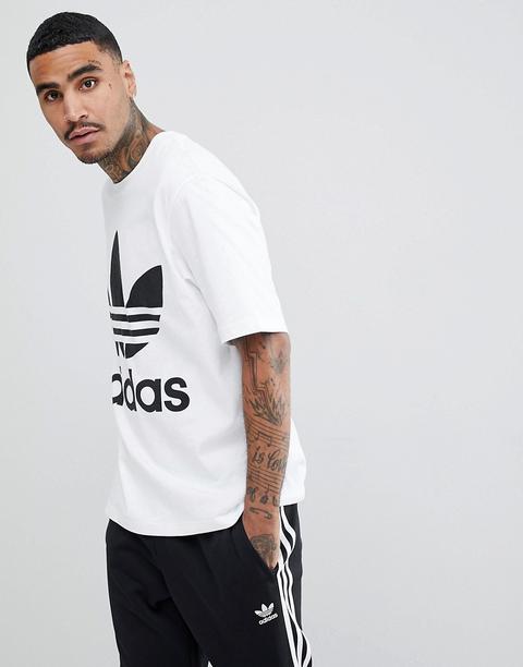 Áo Adidas Oversize Trefoil Tee White CW1212 - Ảnh 3