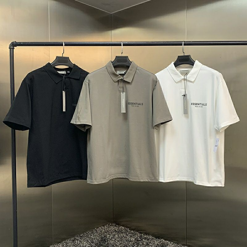 Áo Fear Of God Essentials Short Sleeve Boxy Polo Gray Flannel Charcoal FOG-ESSSBPGC - Ảnh 3