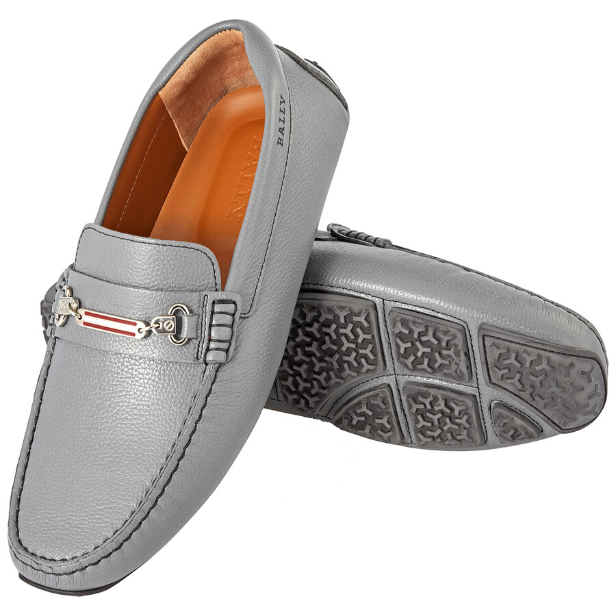 Giày Bally Pitaval Leather Loafers Grey 6231362 - Ảnh 2