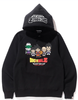 Áo Bape Dragonballz x Baby Milo Hoodie Black BA-XDBZPHBK