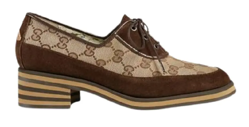 Giày Gucci GG Canvas Mid-Heel Shoes 498106-0G040-2283