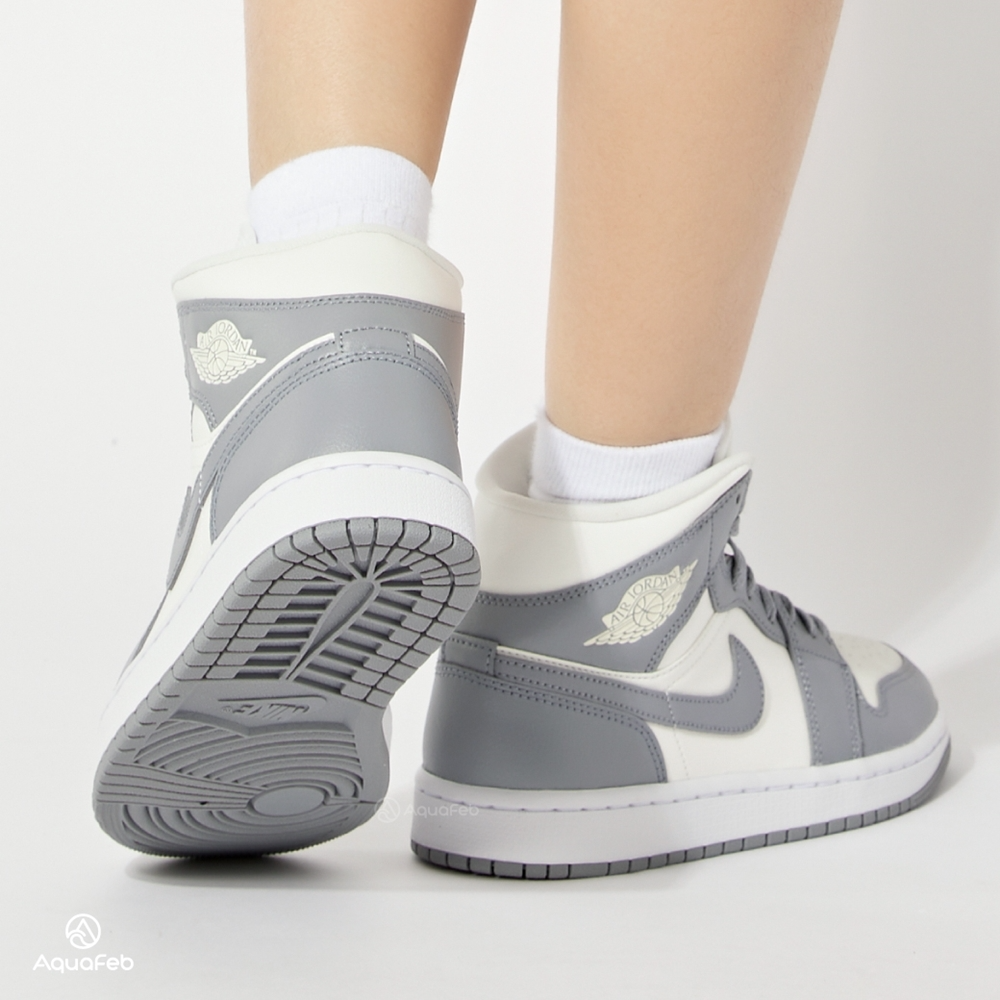 Giày Nike Air Jordan 1 Mid 'Grey Sail' BQ6472-115 - Ảnh 6