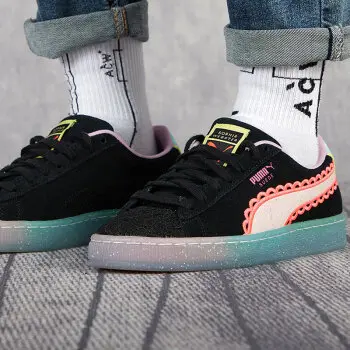 Alternative view of Giày Puma Sophia Webster x Wmns Suede 'Black Fiery Coral' 369516-01