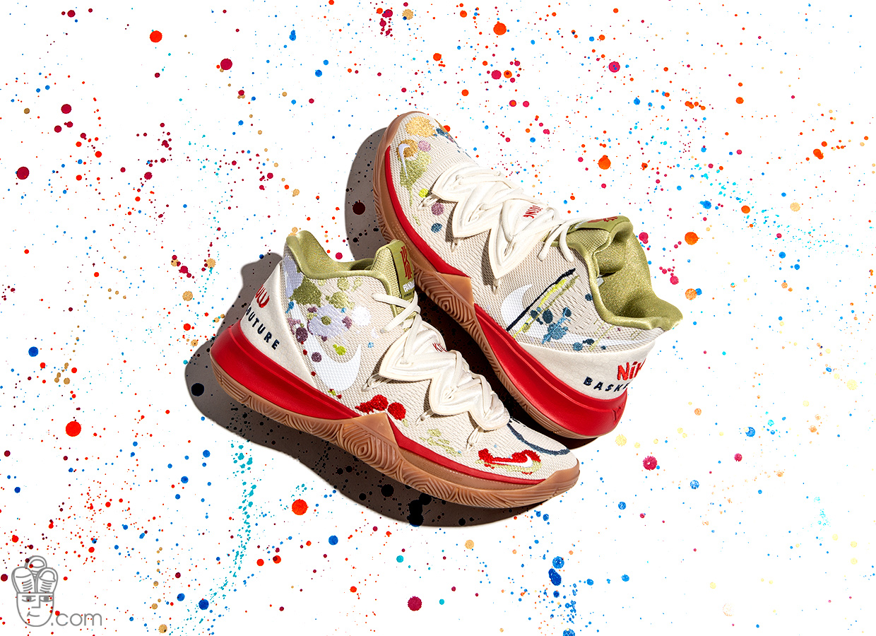Giày Nike Bandulu x Kyrie 5 'Embroidered Splatters' CK5836-100 - Ảnh 8
