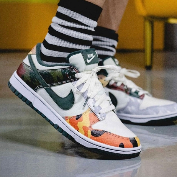 Giày Nike Dunk Low SE GS 'Sail Multi Camo' DB1909-100 - Ảnh 2