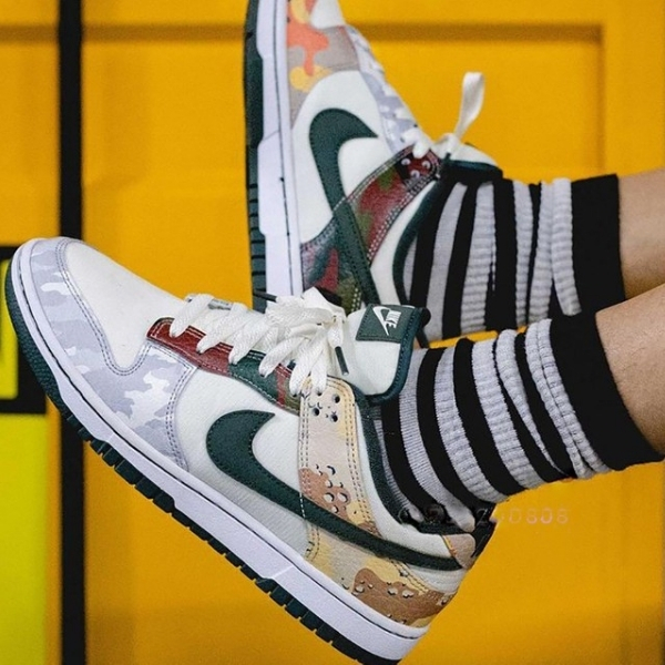 Giày Nike Dunk Low SE GS 'Sail Multi Camo' DB1909-100 - Ảnh 3