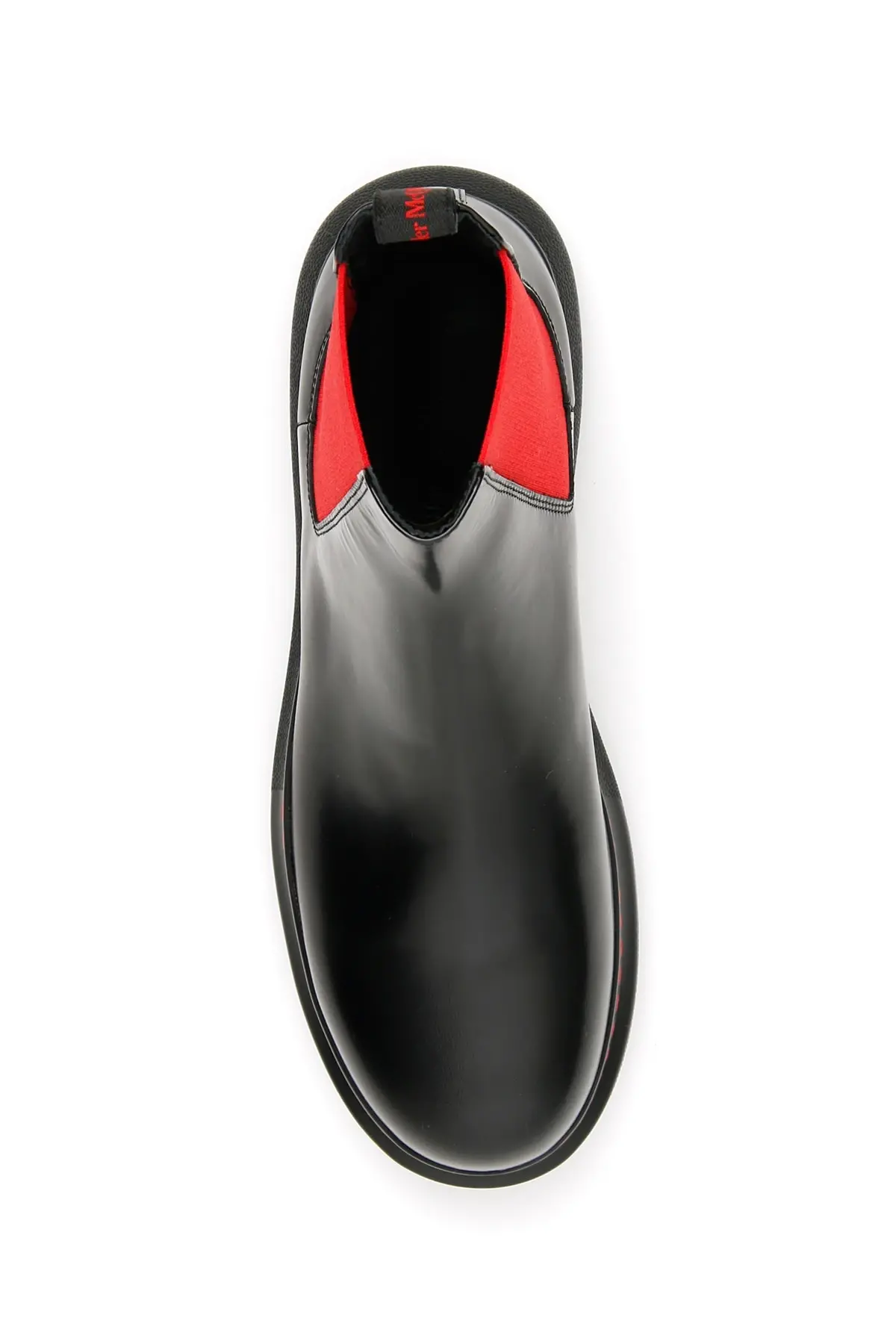 Alternative view of Giày Alexander McQueen Hybrid Ankle Boot 'Black Red' 586198-WHX52-1066