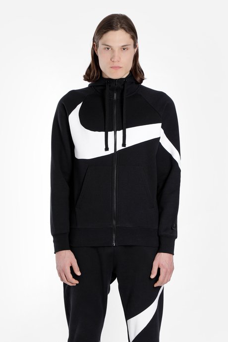 Áo Nike Sportswear Big Swoosh Fleece Sweater 'Black White' BQ6458-010 - Ảnh 2