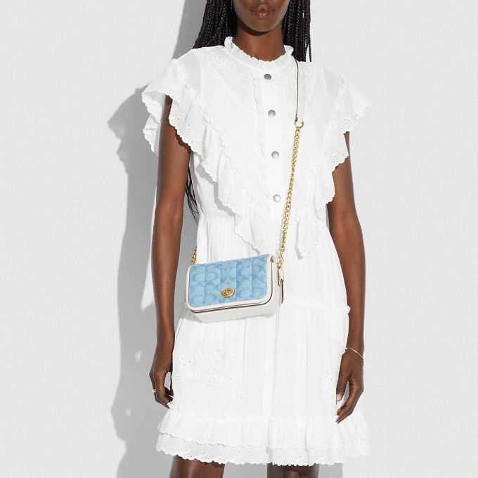 Túi Coach Dinky 18 In Signature Chambray With Quilting C4689 B4SUX - Ảnh 4