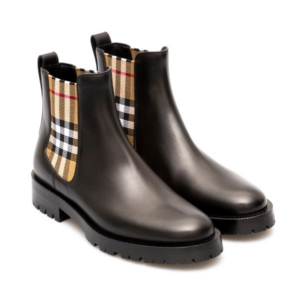 Alternative view of Giày Burberry Vintage Check Detail Leather Chelsea Boot Black 8042363